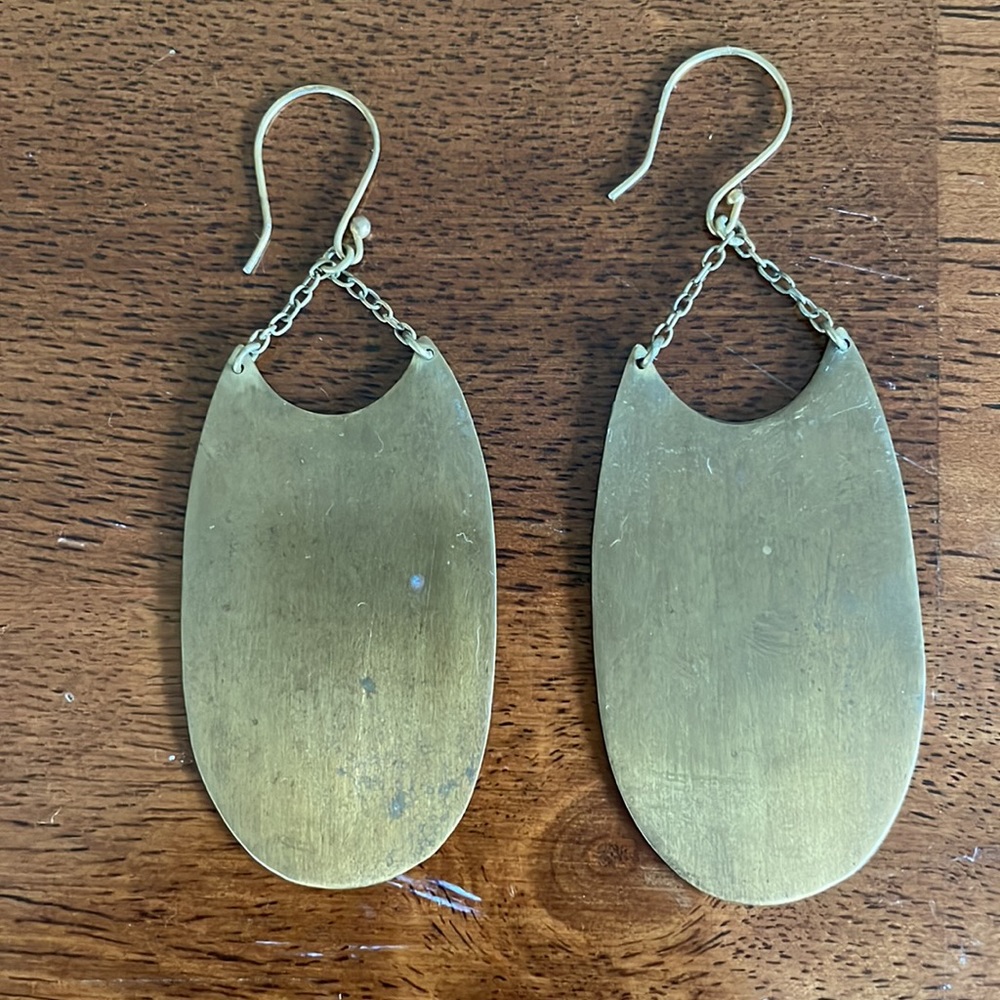 Oblong Metal Earrings
